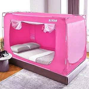 Bed Tent Bed Canopy BunkTwin Size Tents for Adult and Kids- Original Design Portable Dream Tent Indoor Sleeping Tents 80% Blackout with 3 Doors Breathable Big Space
