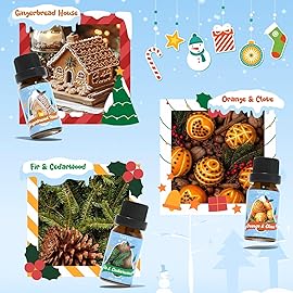 Soulorigin Holiday Essential Oils Set, Fragrance Oil Set for Diffuser, Scent Diffuser Oil for Candle Making-Vanilla Cinnamon Cookies, Caramel Apples, Gingerbread, Fir Cedar, Orange Cloves, Mulled Wine