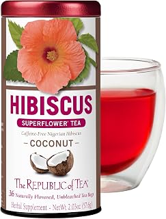 The Republic of Tea - Hibiscus Coconut Superflower Herbal Tea, 36 Count