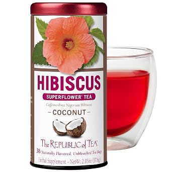 The Republic of Tea - Hibiscus Coconut Superflower Herbal Tea, 36 Count