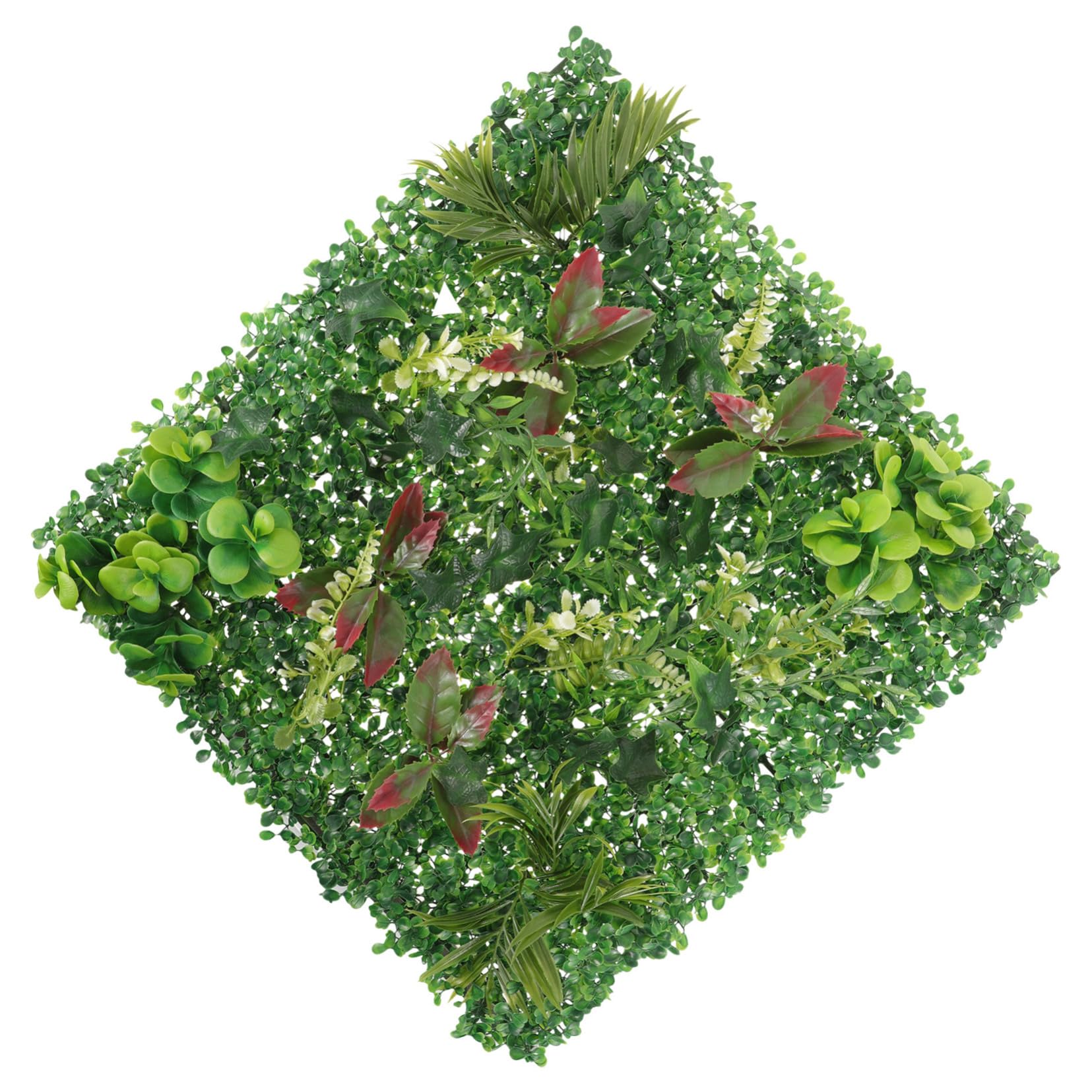 Mikikit Mur Végétal Artificiel 50x50 Cm en Ldpe Vert, Fausse Pelouse Décorative Anti-UV, Facile à Installer pour Décoration Murale Intérieure et Extérieure