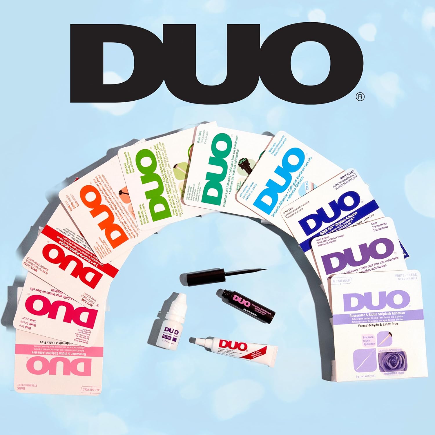 Duo Striplash Adhesive, Clear Lash Glue for Fake Lashes, Lash Clusters and Individual Lashes, 0.25 oz