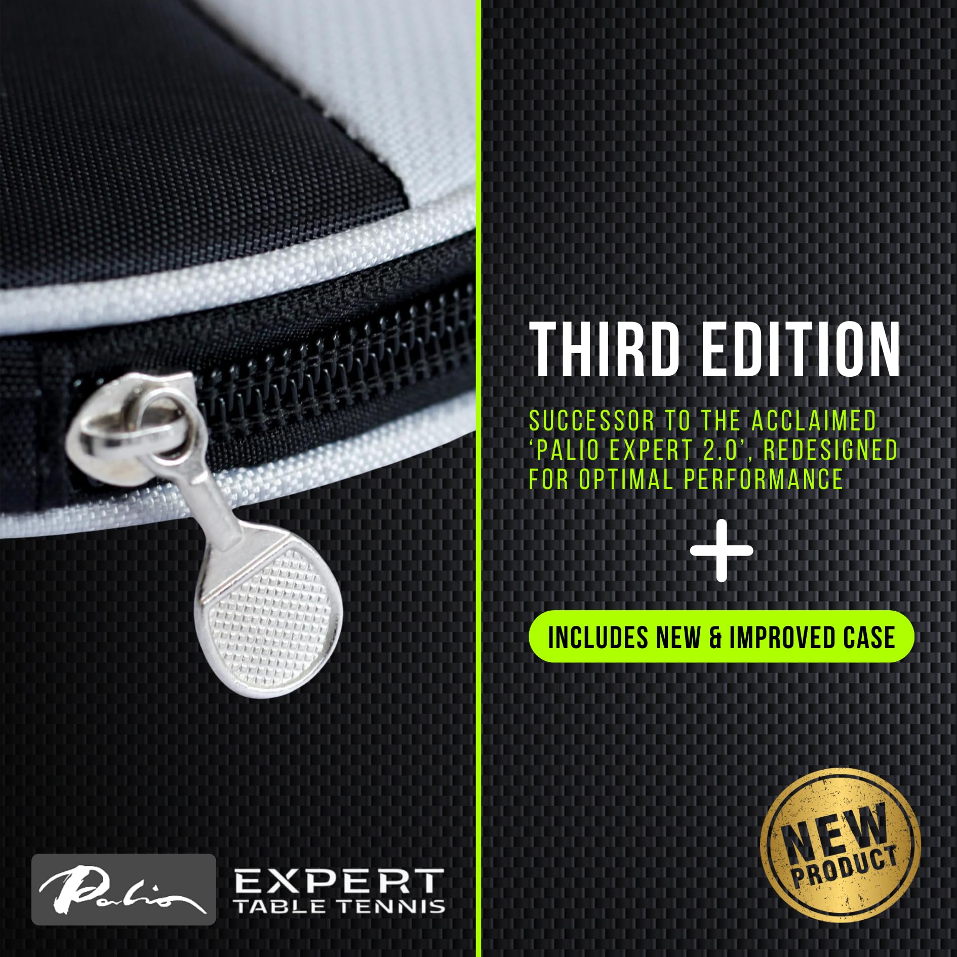 Palio Expert 3.0 Raquette de Tennis de Table et étui | Raquettes de ping-Pong Haute Performance approuvées par l'ITTF pour débutants | Rotation et contrôle maximaux