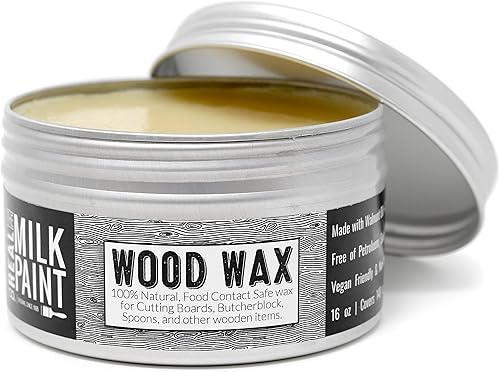 Miniatura 2 de Real Milk Paint, Cera de madera para acabado, muebles sin terminar, tablas de cortar, bloques de carnicero, grado alimenticio, vegano, 16 onzas