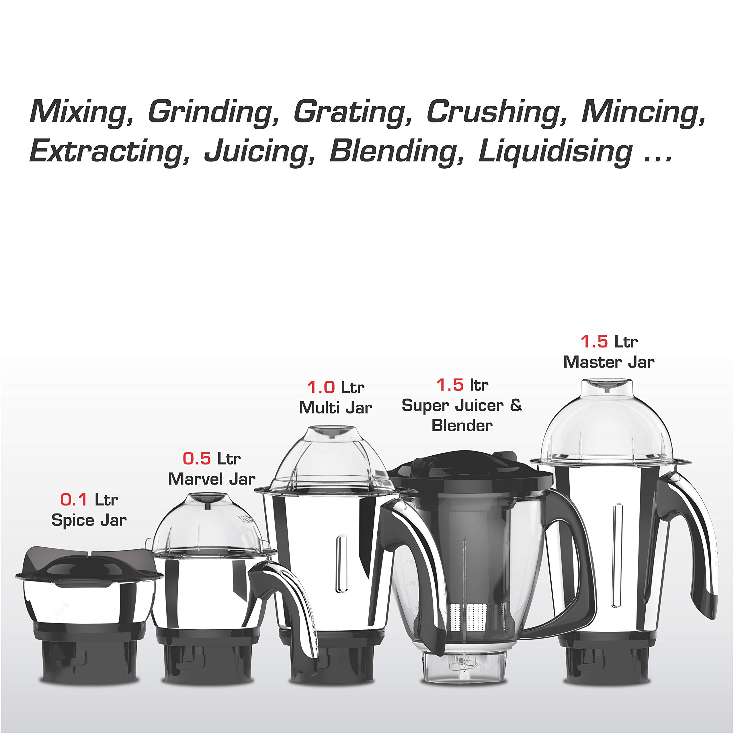 Vidiem Vstar Mixer Grinder - 750W Black -5 Vidiem Vstar Mixer Grinder - 750W Black -5
