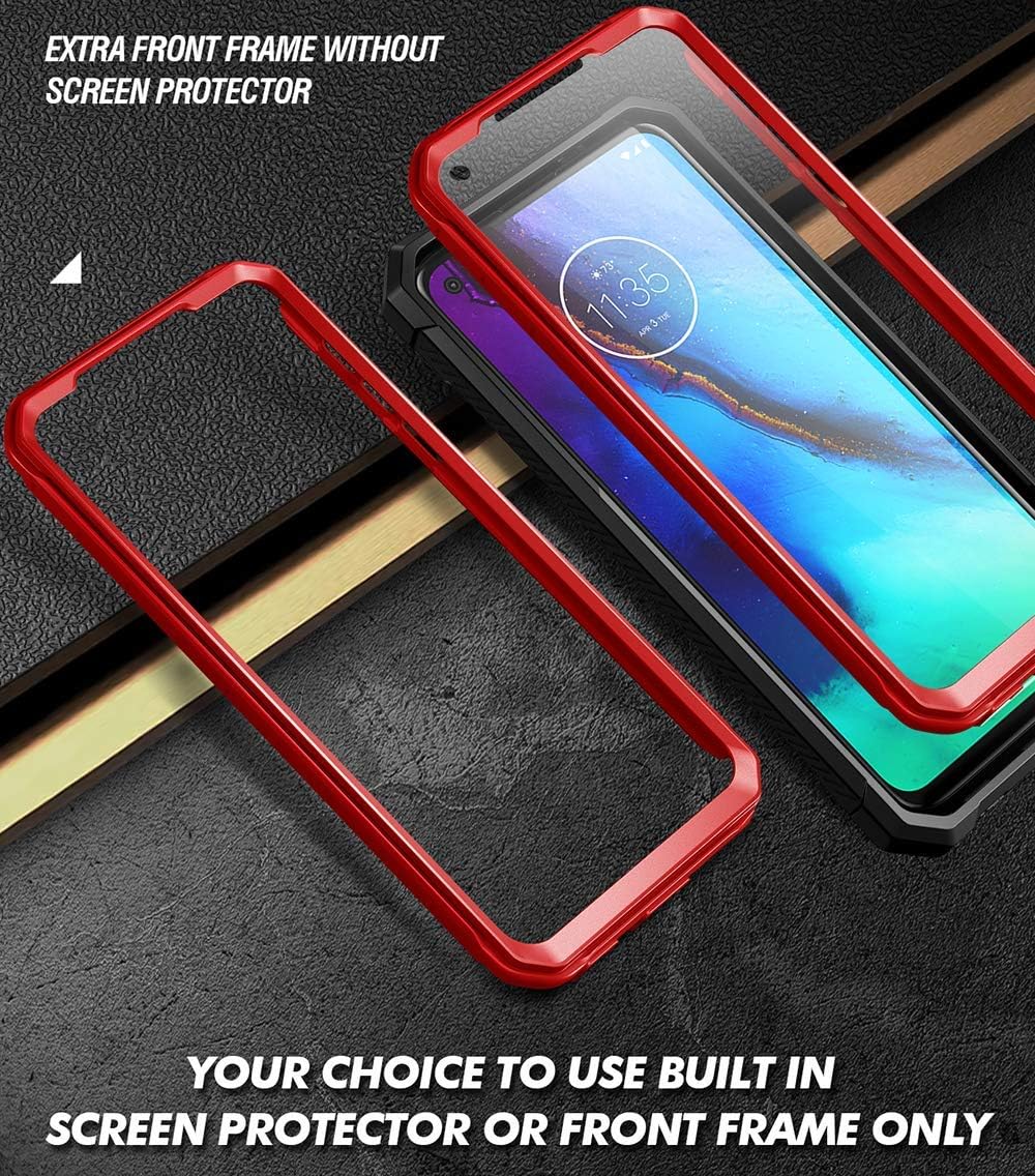 Featured Product Poetic Spartan Series for Moto G Stylus 2020 Case, (Not Fit 2021 Version), Full-Body Rugged Dual-Layer with Premium Leather Texture Shockproof Protective Cover with Kickstand, Metallic Red