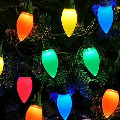 Miniatura 3 de C9 - Tira de luces de Navidad para exteriores, 50 LED, multicolor, fresa, 34.5 pies, impermeable, para jardín, patio, hogar, fiesta, vacaciones,