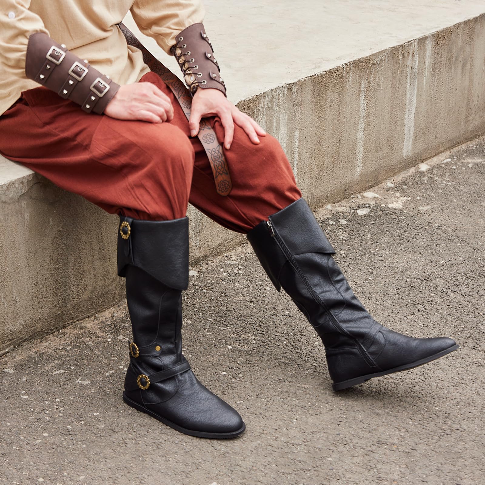 Unisex Cosplay Stiefel Flach