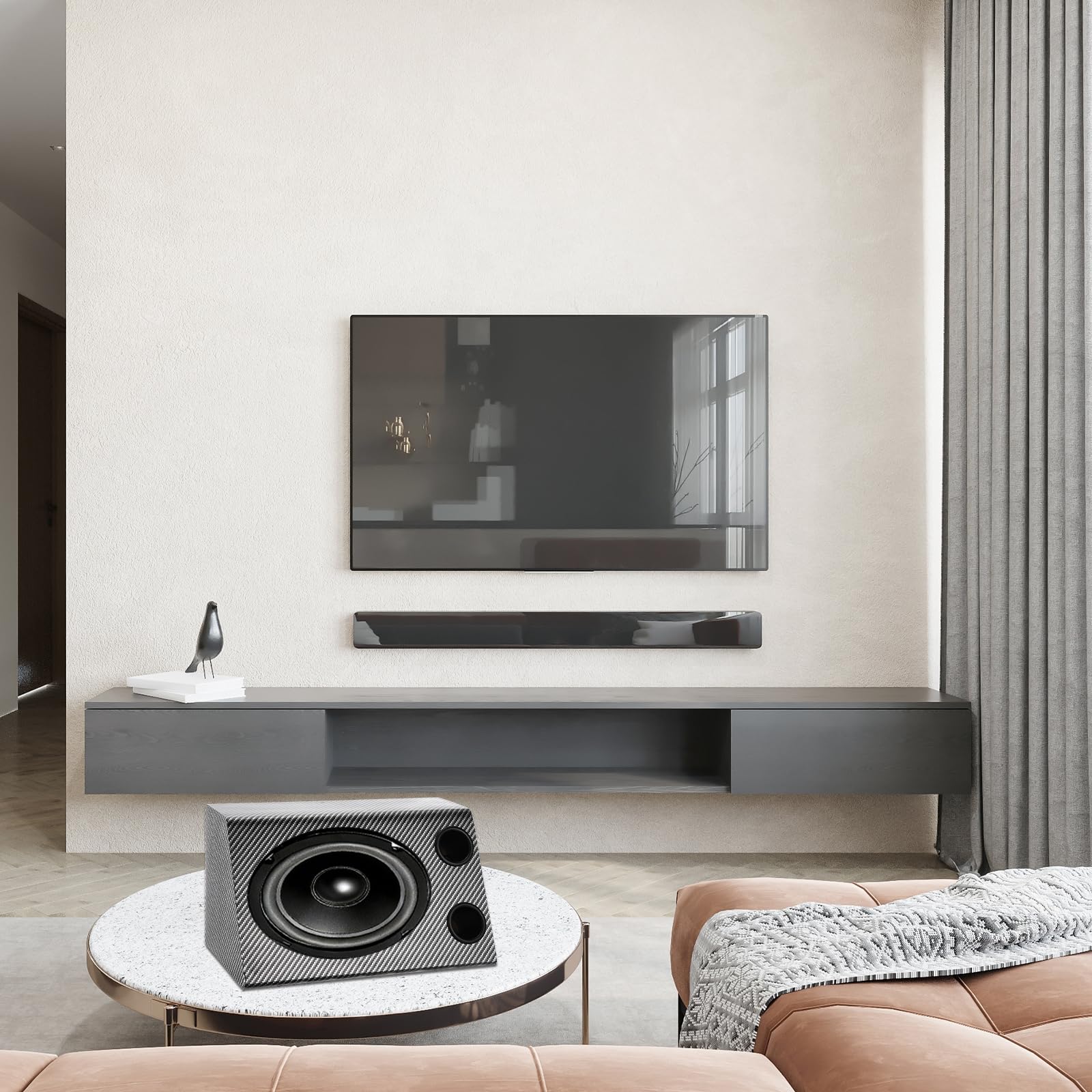 sourcing map Enceinte en bois avec port de 15,2 x 22,9 cm, caisson de basses ventilé pour voiture, camion, matériel audio personnalisé