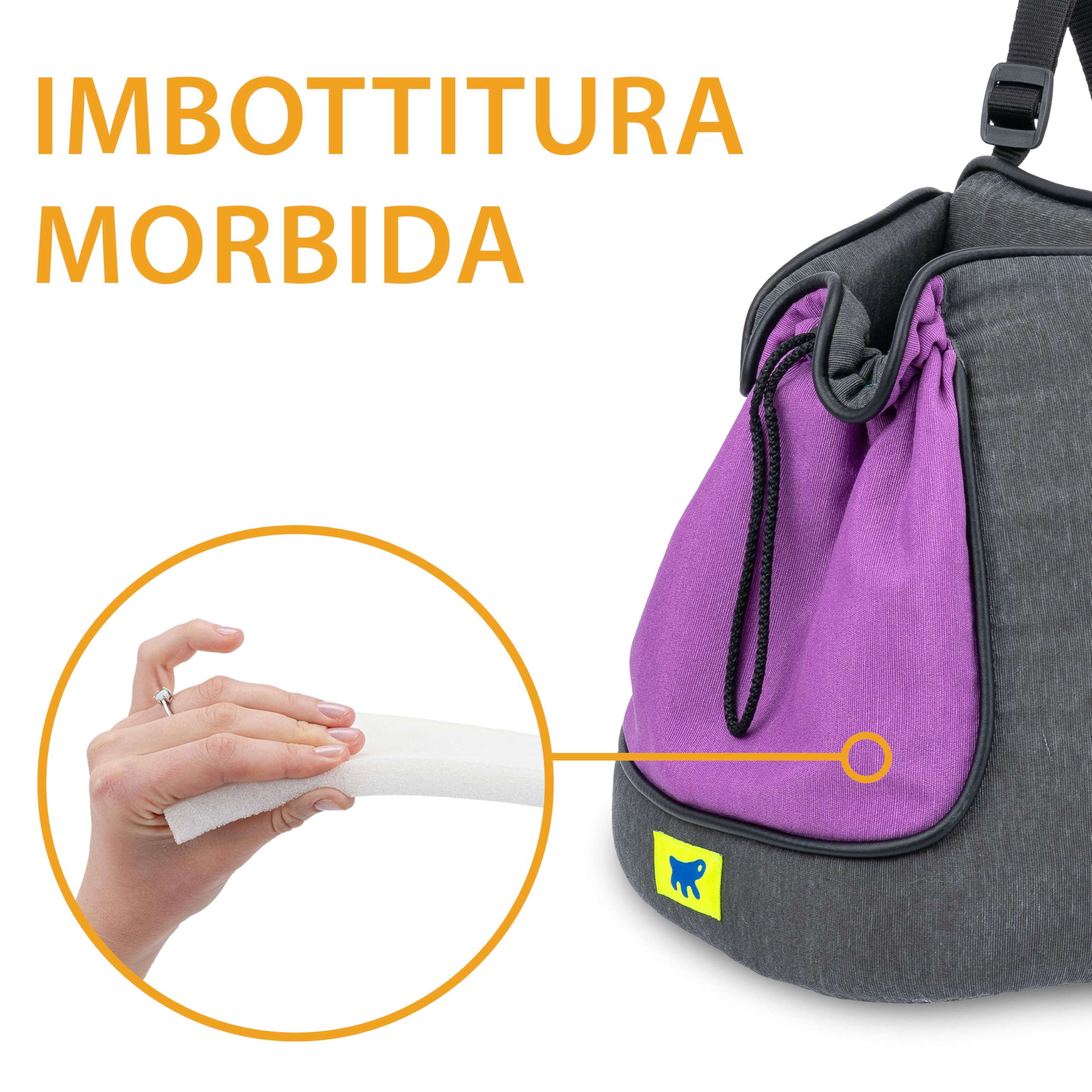 Ferplast Trasportino Gatto TRIP, Zaino per cani, Zaino per Gatti, Trasportino per Cani, Cinghie Regolabili, Chiusura con Cordino, Lavabile, fino a 5 Kg, 28 x 18 x h 29 cm, Viola