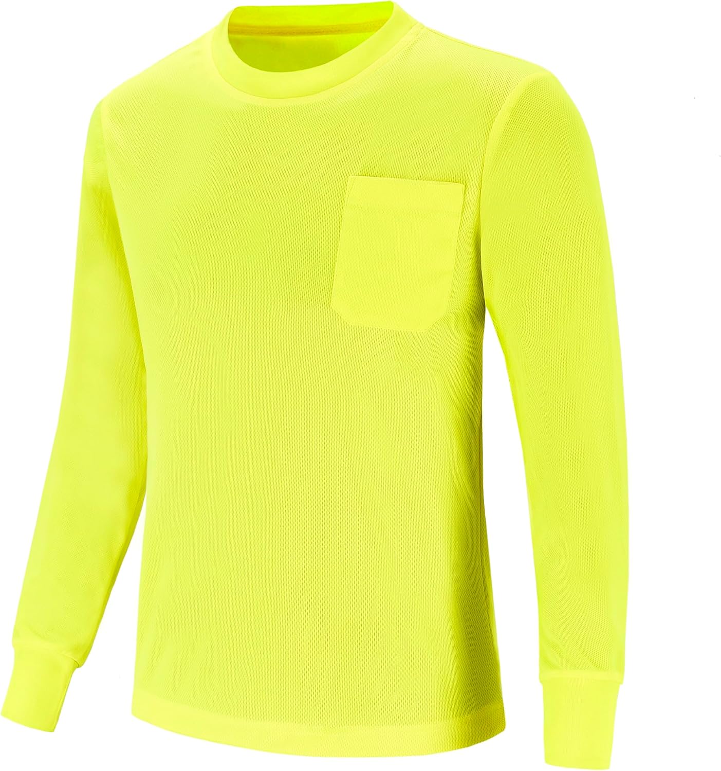 Hi Vis Long Sleeve Safety Shirts - Reflective Work Shirts for Men - High Visibility Shirts