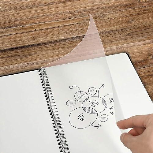 Miniatura 10 de NEWYES Cuaderno de pizarra blanca borrable para reuniones de borrado en seco, pizarra blanca para reuniones, negocios, oficina, hogar (A4)