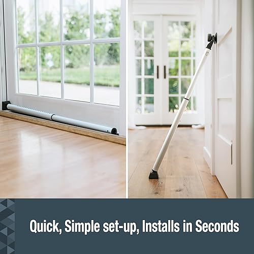 Miniatura 6 de SABRE Barra de seguridad ajustable 2 en 1, barra de tope de puerta que se fija a la perilla de la puerta, agarre fuerte a prueba de arañazos,