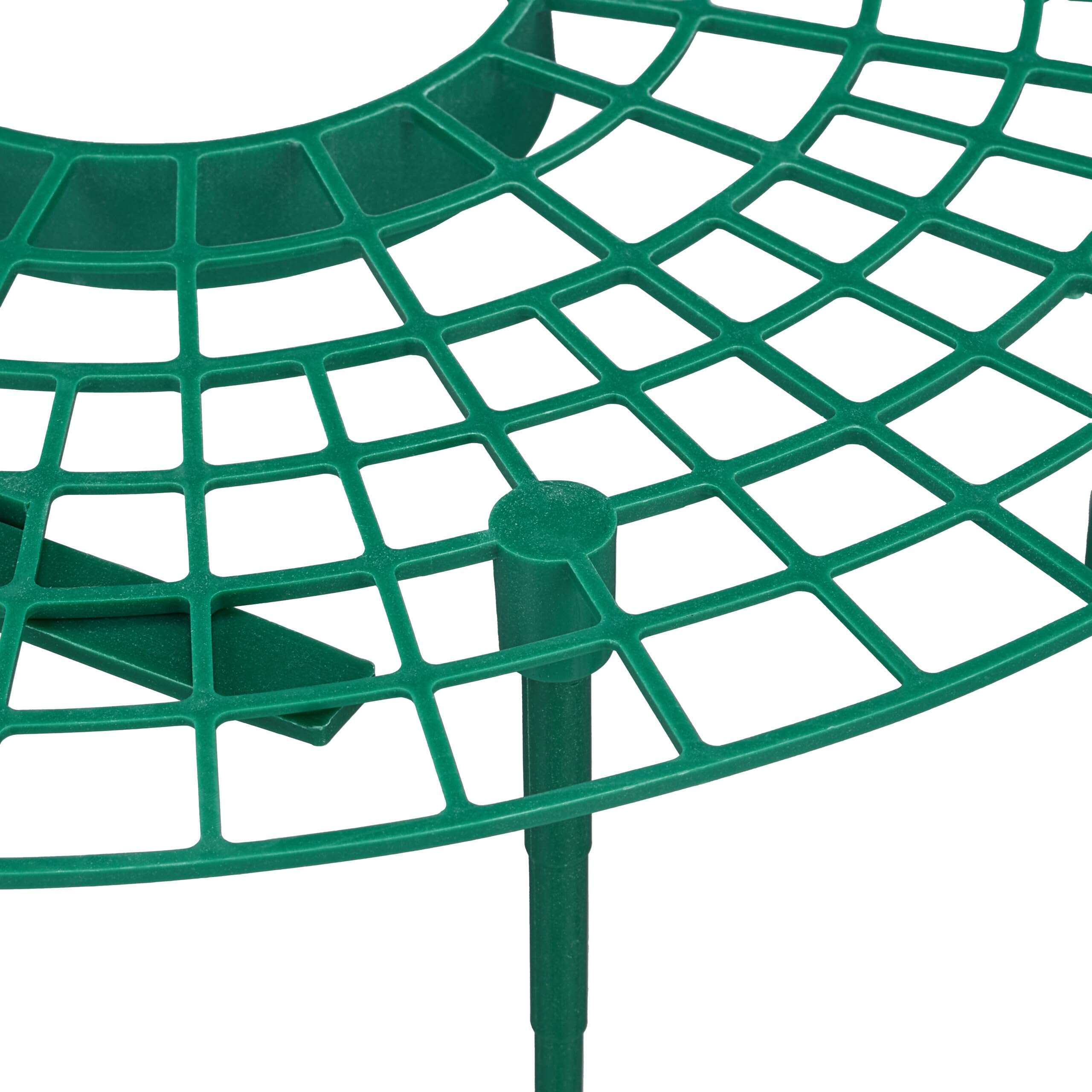 Relaxdays Set da 10 Anelli di Supporto per Fragole, Sostegno in Plastica per Piante da Orto, Rete Anti Muffa, Verde