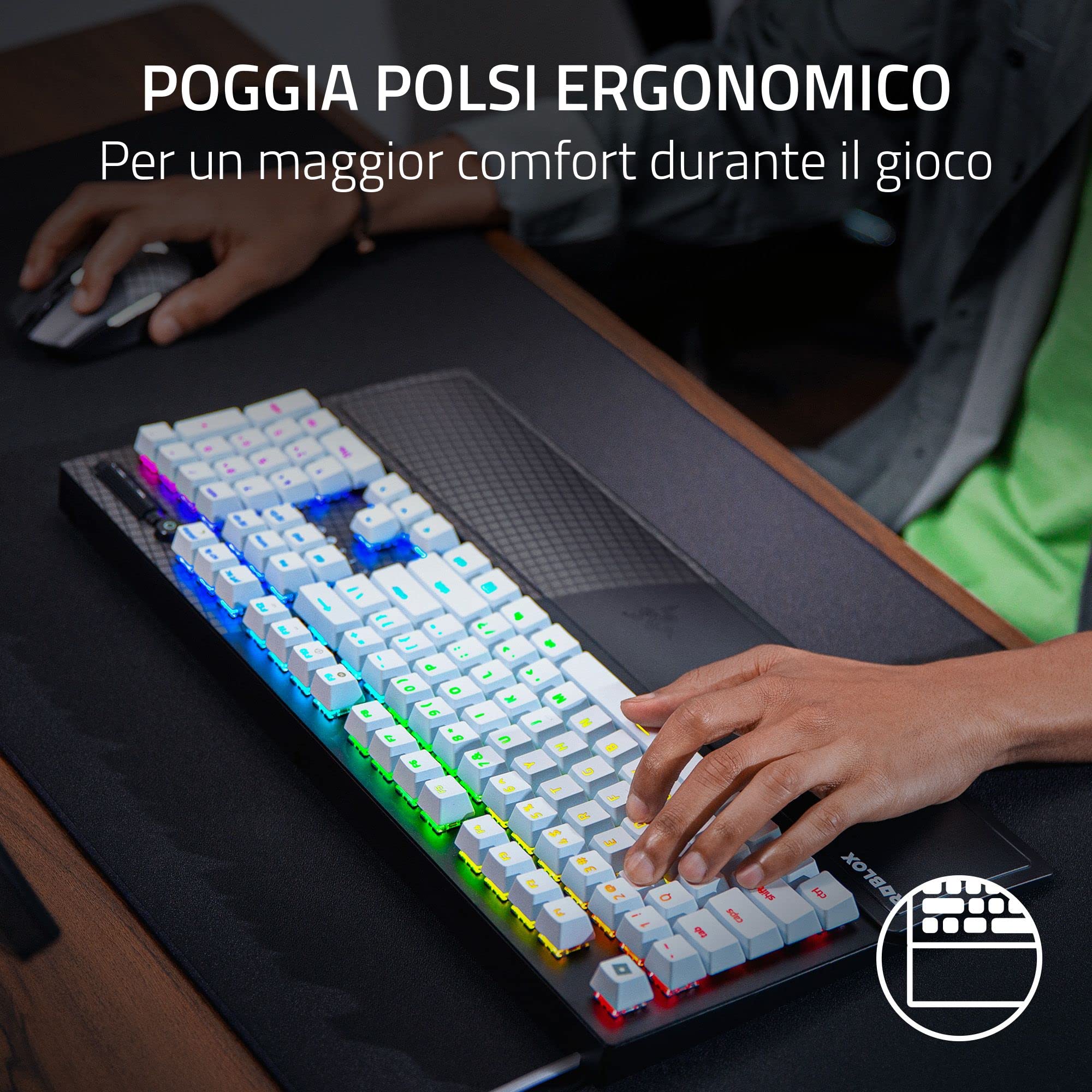 Razer BlackWidow V3 (Interruttore Verde) - Tastiera meccanica da gioco (Interruttori Clicky, Copritasti in ABS Doubleshot, Rotella digitale multifunzione e tasto multimediale) US-Layout| Roblox