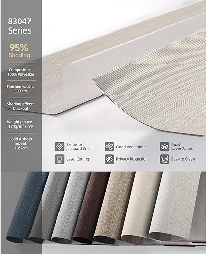 Miniatura 10 de ACMEART Persianas enrollables sin cordón, persianas enrollables de cebra con cenefa, persianas y persianas de cebra, más seguras para niños y