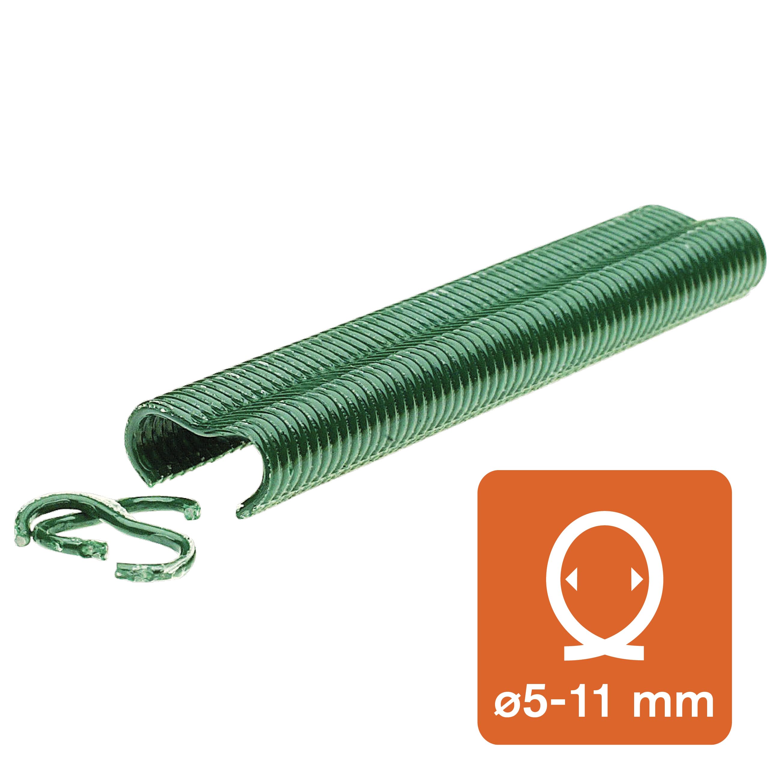 Rapid VR22 - Agrafes à Grillage en Acier Galvanisé, Plastifié Vert, Compatible avec les Grillages 5-11 mm, Idéal pour Sécuriser Cages & Clôtures, 1000 Pièces, Emballage sous Blister (40108807)
