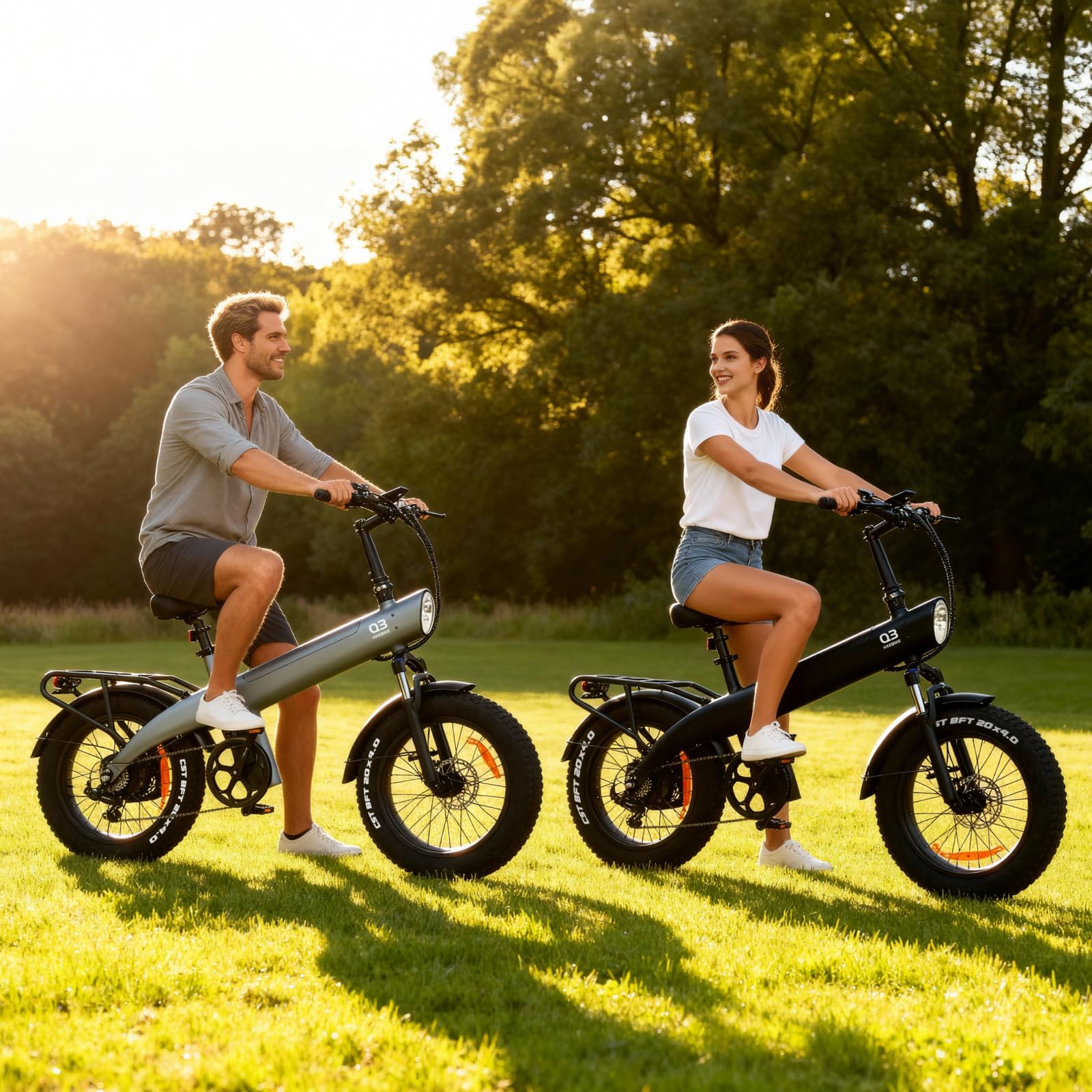 HX Q3 Vélo Électrique Adulte,Fat Bike Electrique 20" x 4.0,Cadre Inspiré du Dauphin,Vélo Électrique Tout-Terrain avec Porte-Bagages,Autonomie 80-120 km 25 km/h – S’adapte à Votre Mode de Vie
