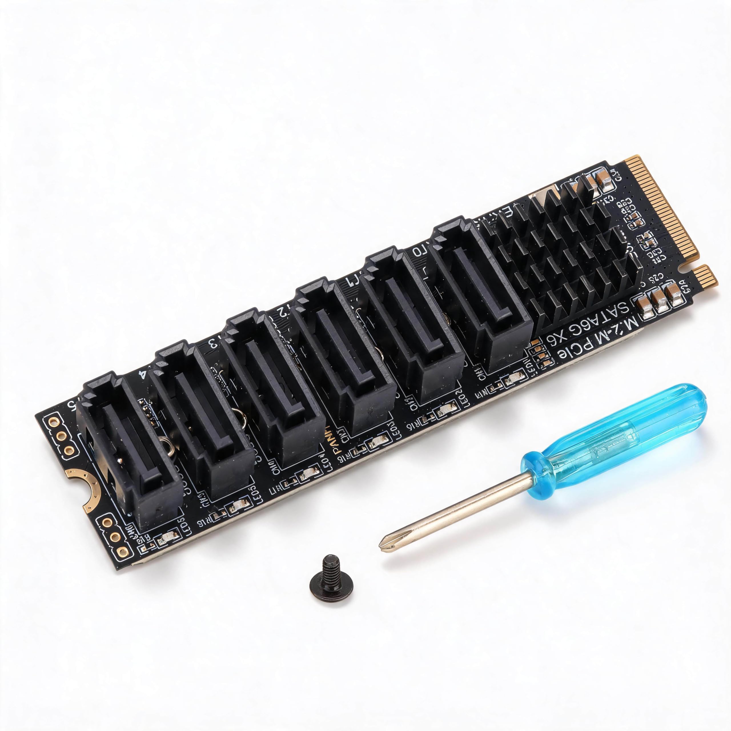 M.2 SATA PCI Express to SATA 3.0 6Gbps 6 Ports Adapter Converter, Uplink PCIE3.0 X2 16Gbps, Downstream SATA3.0 6Gbps x 5, for Thunderbolt Expansion-picture-28