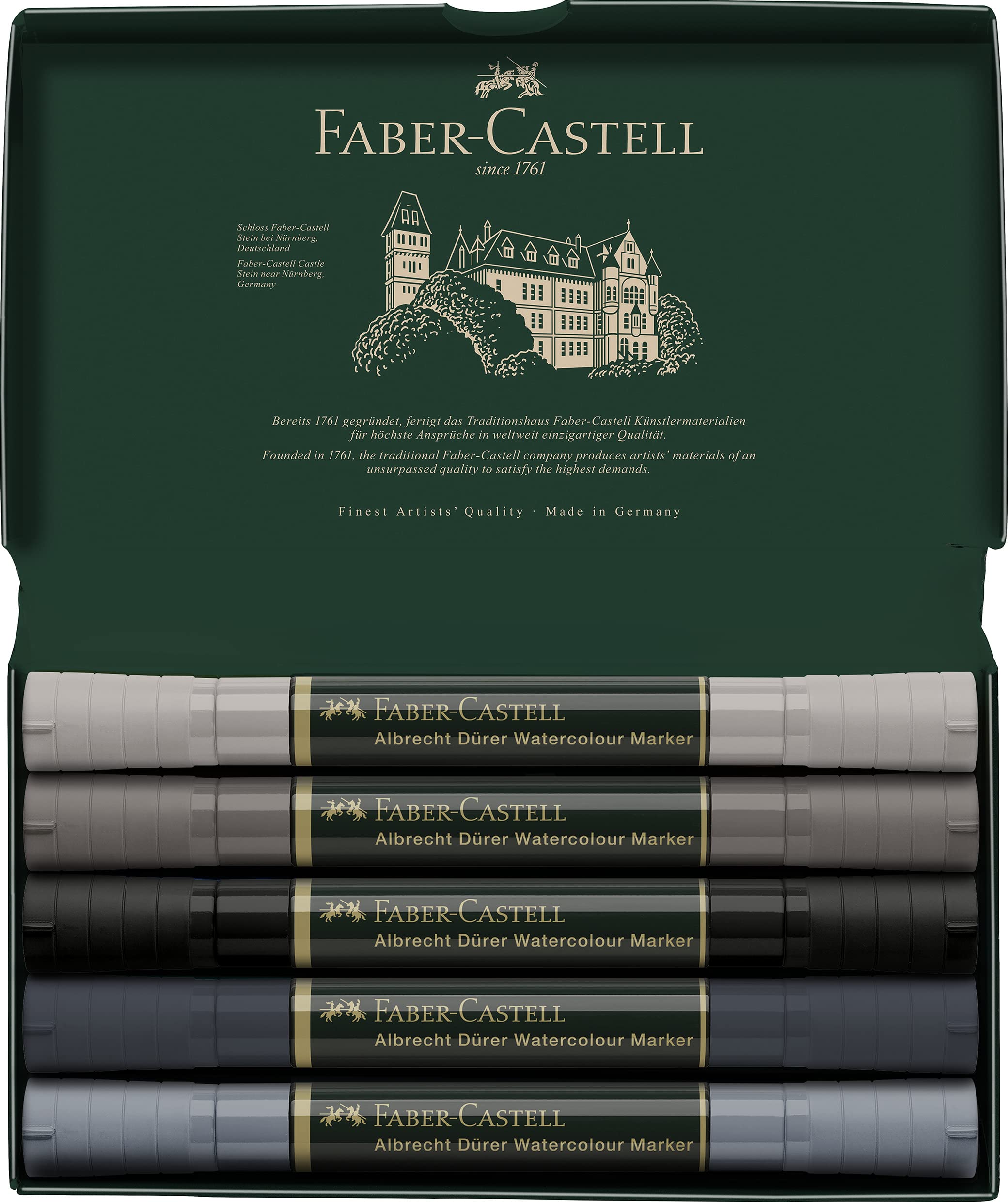 Faber-Castell 160305 Marker acquerellabili, confezione da 5 160306 Marker acquerellabile, astuccio da 5 160309 Marker acquerellabili, astuccio da 5