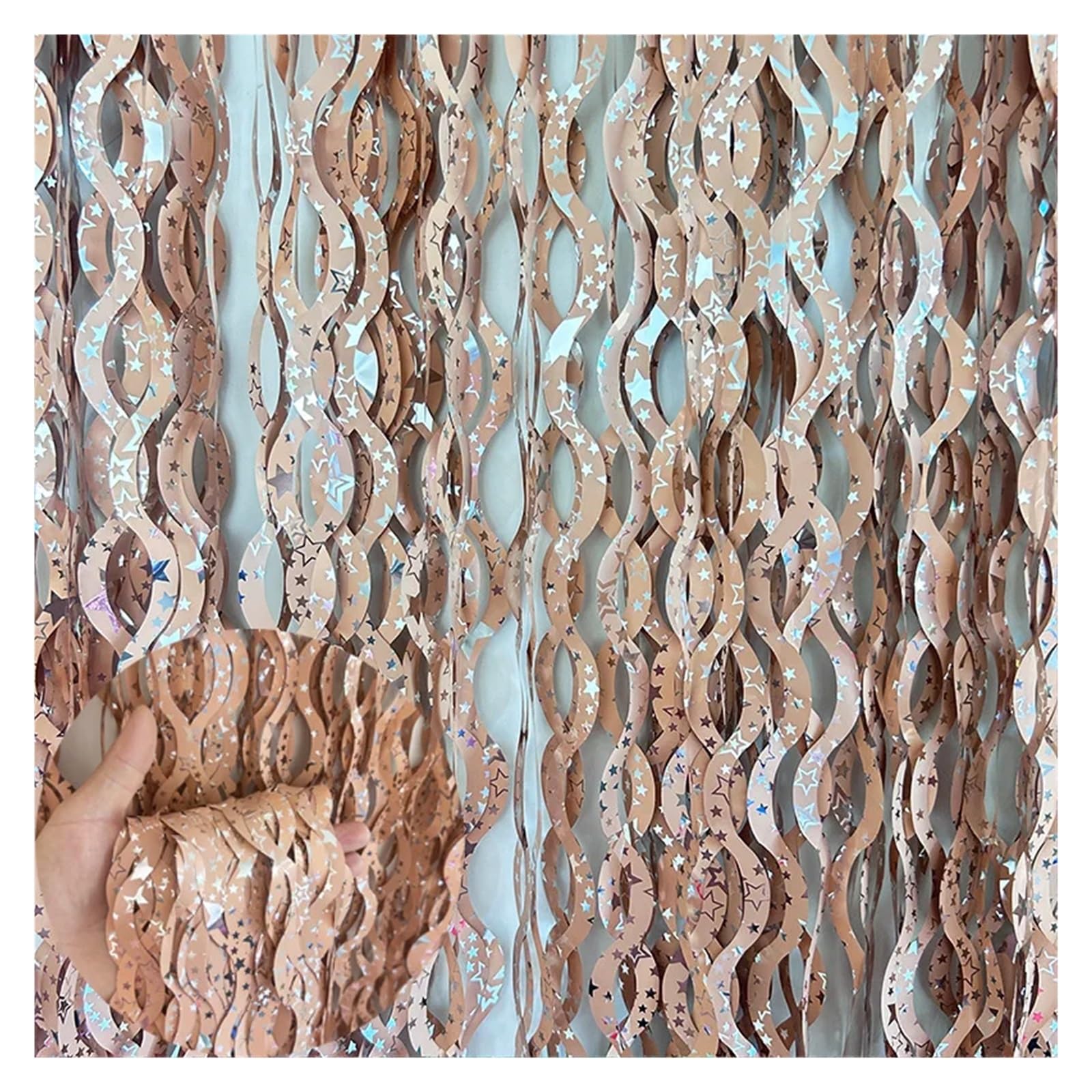 Tinsel Curtain Party Backdrop 1x2M Tinsel Foil Fringe Curtain Backdrop Wall Curtains for Under the Party Decoration(A Color3)