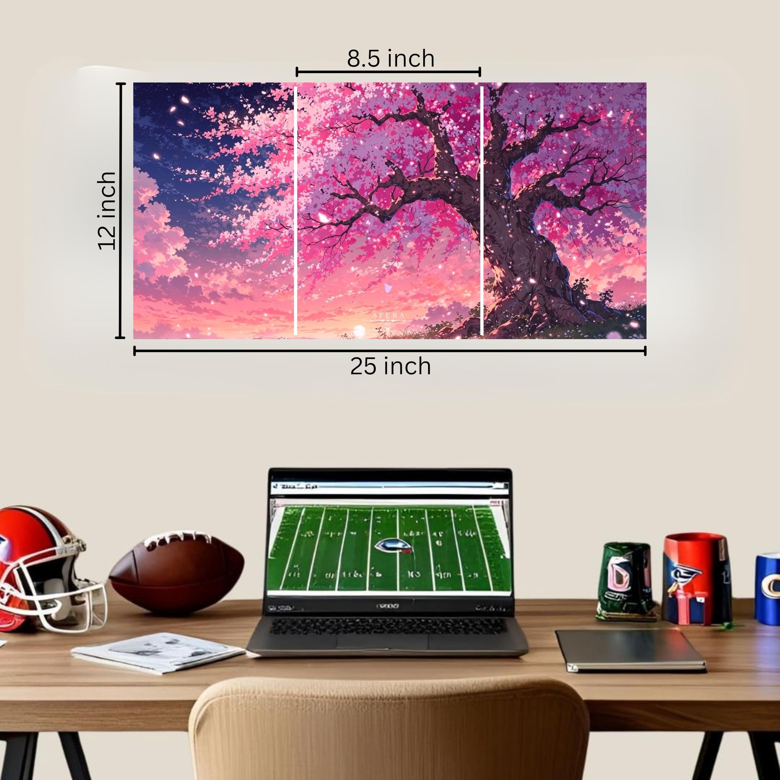 THE URBAN BRAND Split Sakura Tree Wall Posters | Premium A4 Size