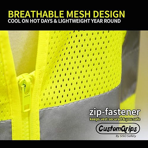Miniatura 5 de CustomGrips BY SISO SAFETY Chaleco de trabajo con tira reflectante de alta visibilidad