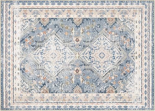 Miniatura 587 de Phantoscope Vintage Collection - Alfombra de área de 8 x 10 pies, alfombra grande para sala de estar, lavable, bohemio, antideslizante