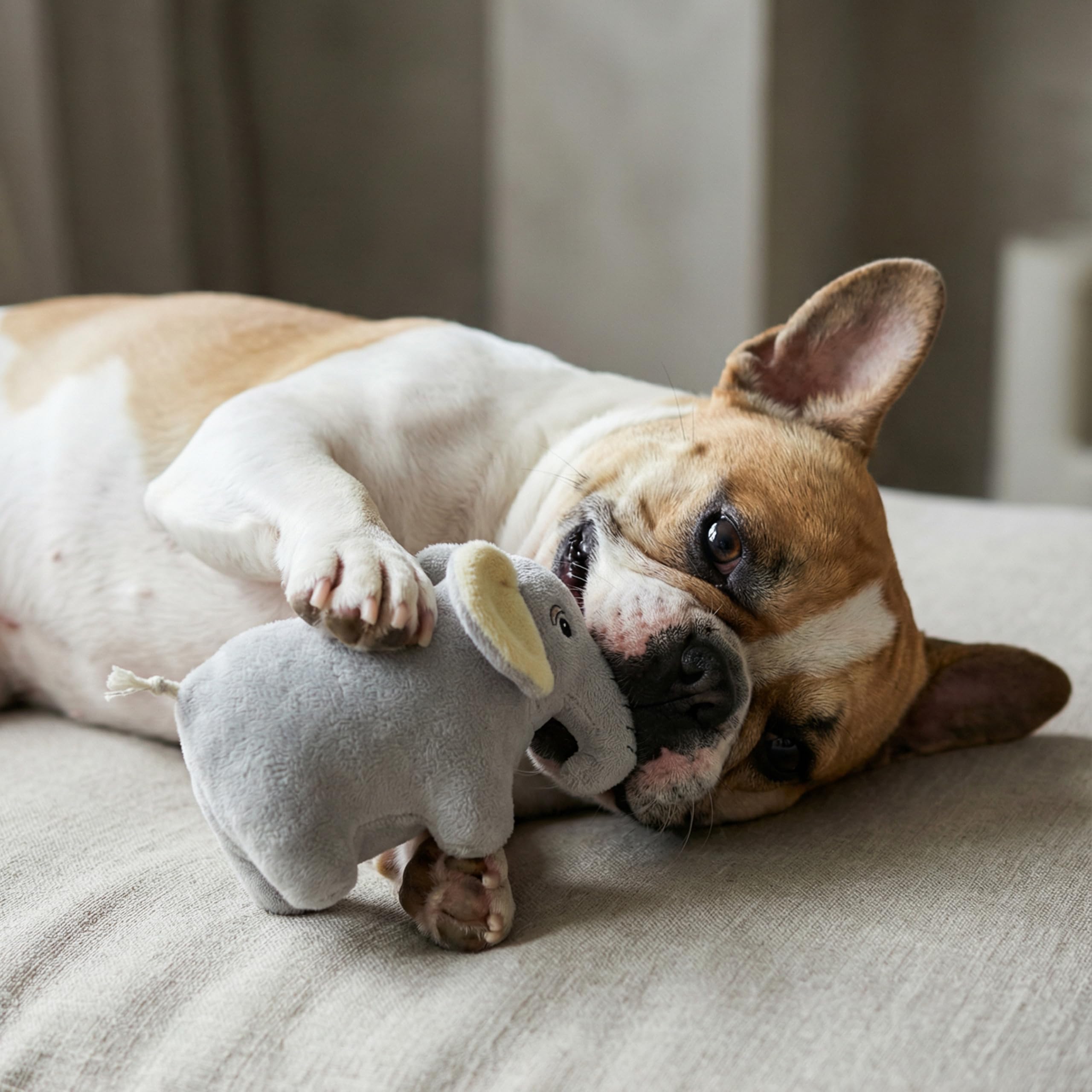Savannah Collection - Juguetes para perros | Ellie The Elephant de tamaño pequeño | Juguetes masticables de peluche lindos, duraderos y sostenibles para perros | Hecho de materiales ecológicos