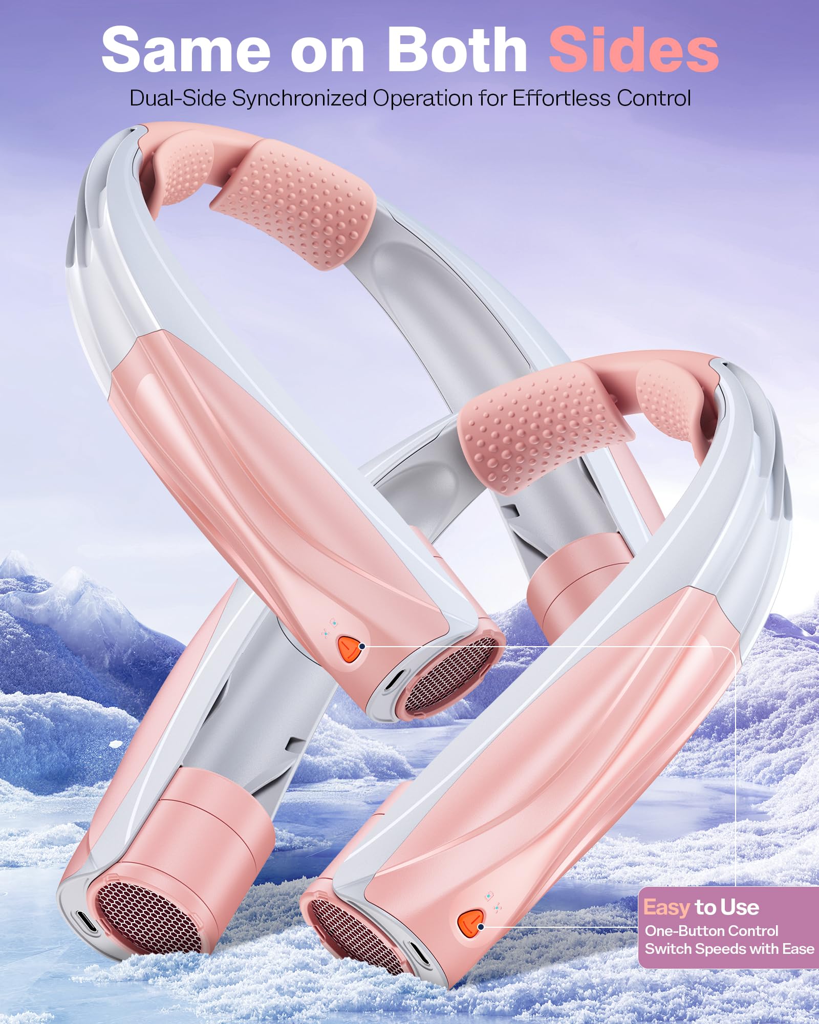 Ventilador de cuello portátil, ventilador personal de 6000 mAh, ventilador portátil recargable de refrigeración de 360°, ventiladores manos libres ajustables de 6 velocidades para viajes, al