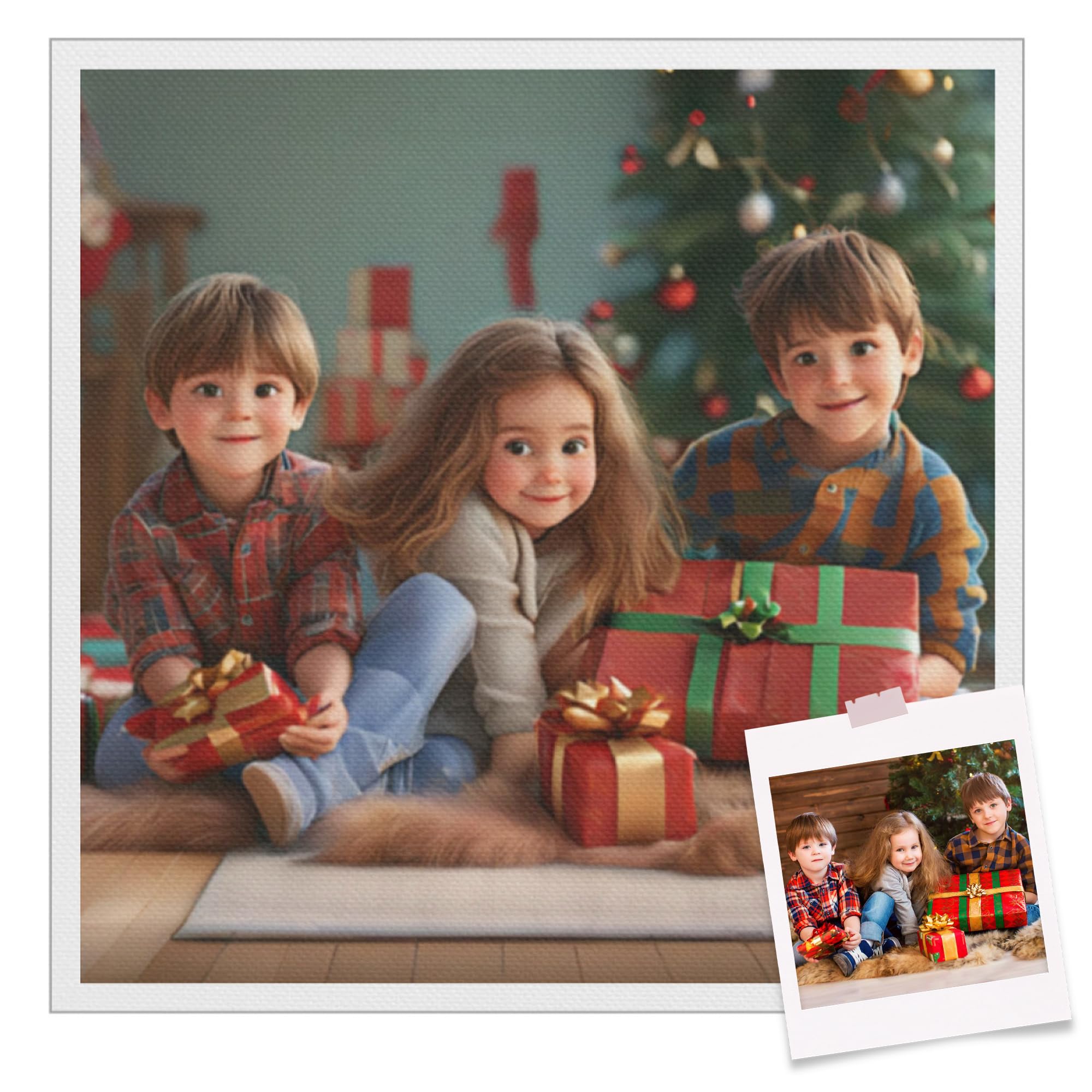 PSUNEY Póster Fotolienzo Personalizado Estilo Caricatura, Lienzo Personalizado con Foto, Lienzos Decorativos Grandes Decoracion Pared, Regalo de Boda Aniversario de Familia Pareja