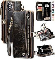 Vista 1 de Defencase Funda compatible con iPhone 11 Pro Max con tarjetero de bloqueo RFID para mujeres y hombres, correa magnética de piel sintética con cierre