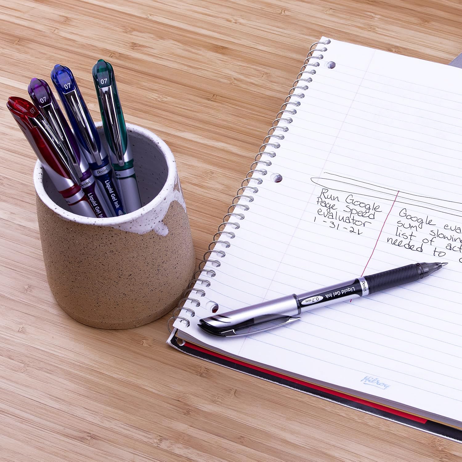 Pentel BL57 Energel XM roller 0,7 mm a cappuccio, blu, 12 pezzi