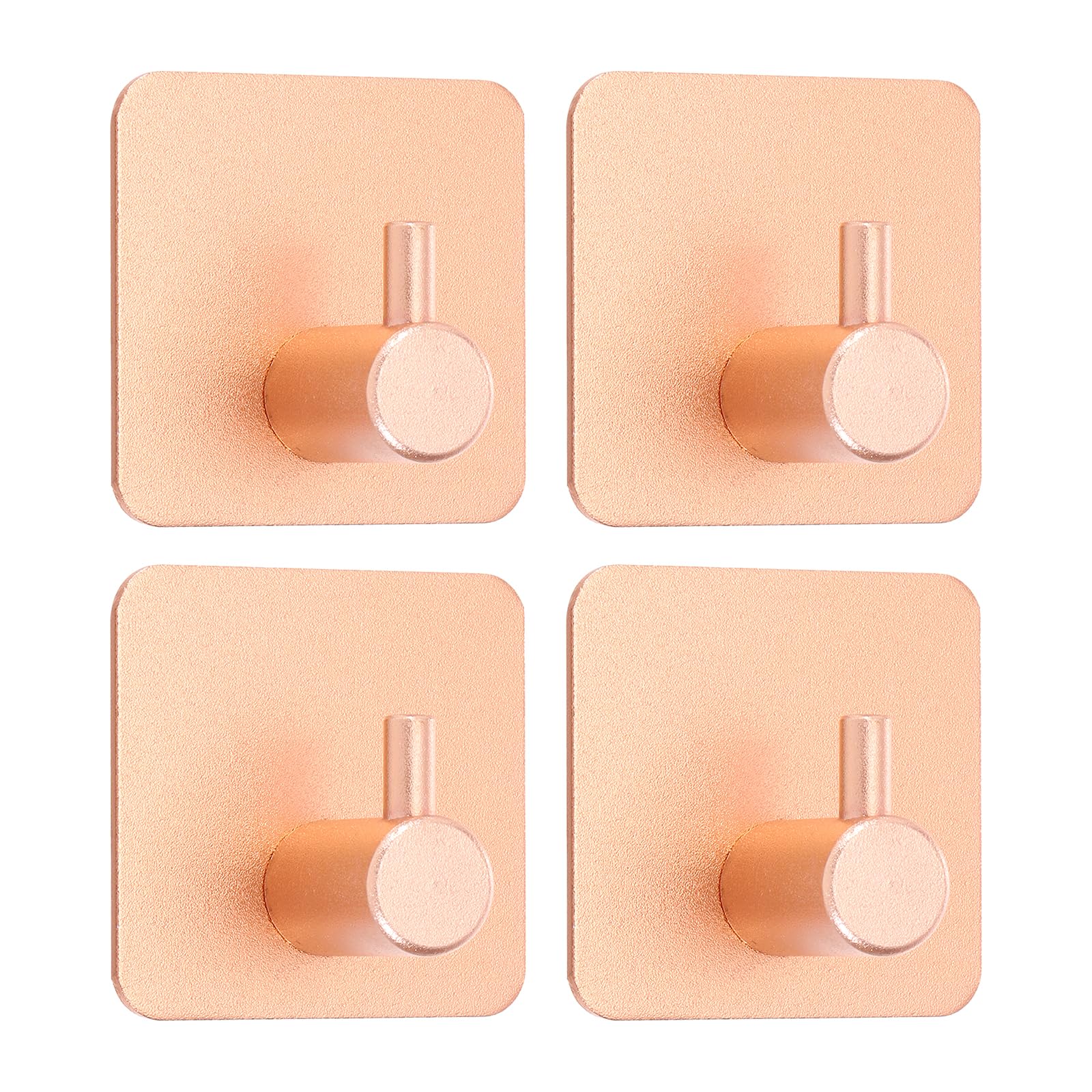 uxcell 4Pcs Self Adhesive Towel Hooks, Aluminum Square Heavy Duty Adhesive Hooks Sticky Wall Hooks Towel Hooks for Bathroom, Kitchen, Home and Office(