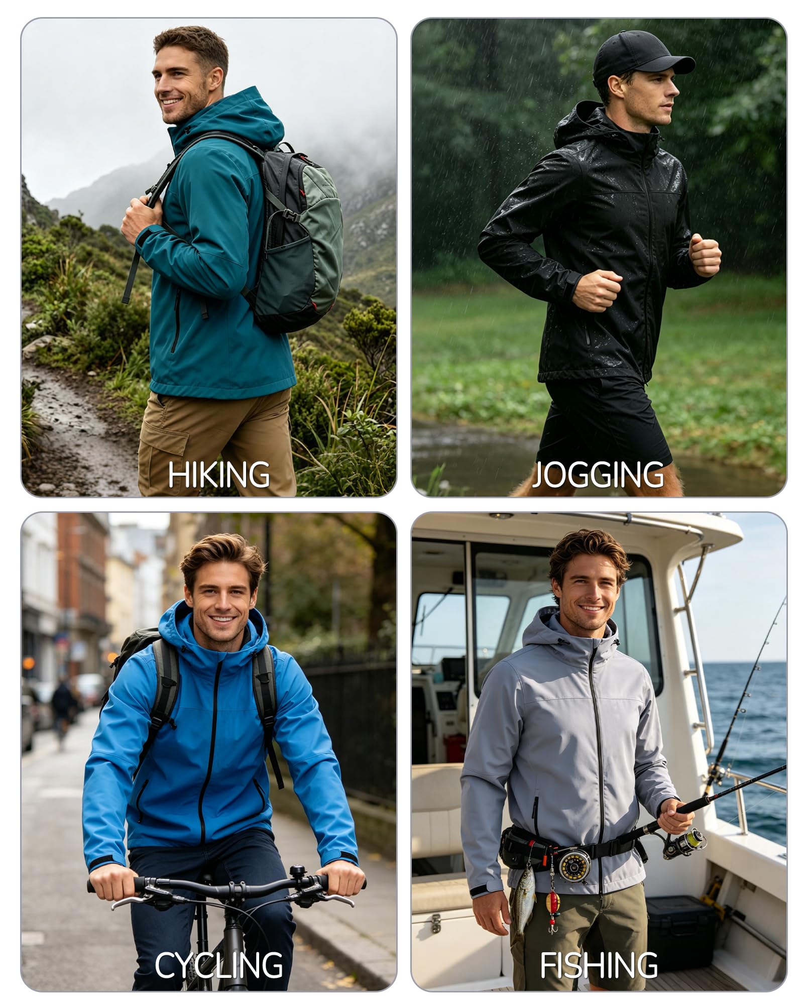 Veste Imperméable Homme Imperméable et légère Veste de pluie pour homme veste de pluie pour le cyclisme, la randonnée et l'escalade