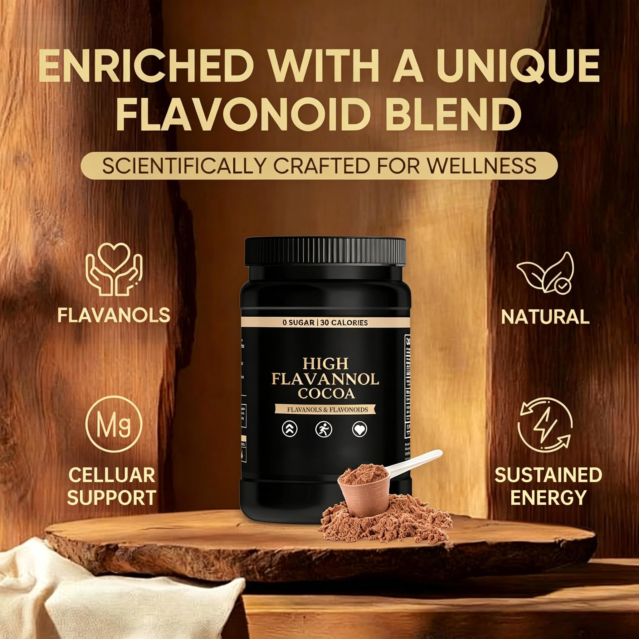 2Pack,Cacao in Polvere Ad Alto Contenuto Di Flavanoli,Per Chiarezza Mentale