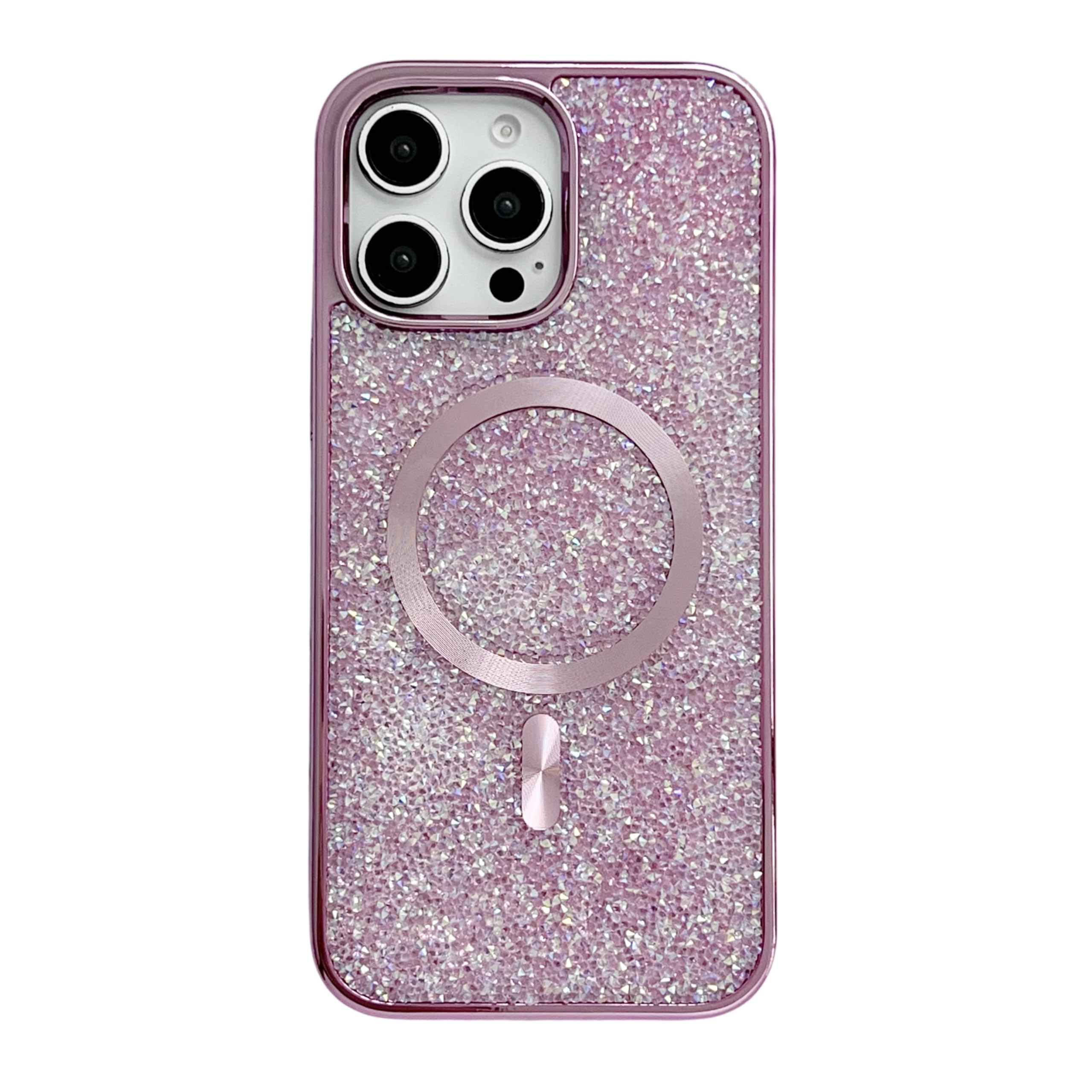 Coque iPhone 15 Pro Max paillettes rose compatible MagSafe Caseative - 7