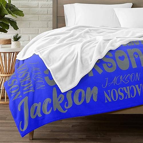 Vista 46 de Manta personalizada con texto, manta personalizada con nombre para madre, padre, adultos, amigos, amantes, perros, mascotas, manta de franela 01