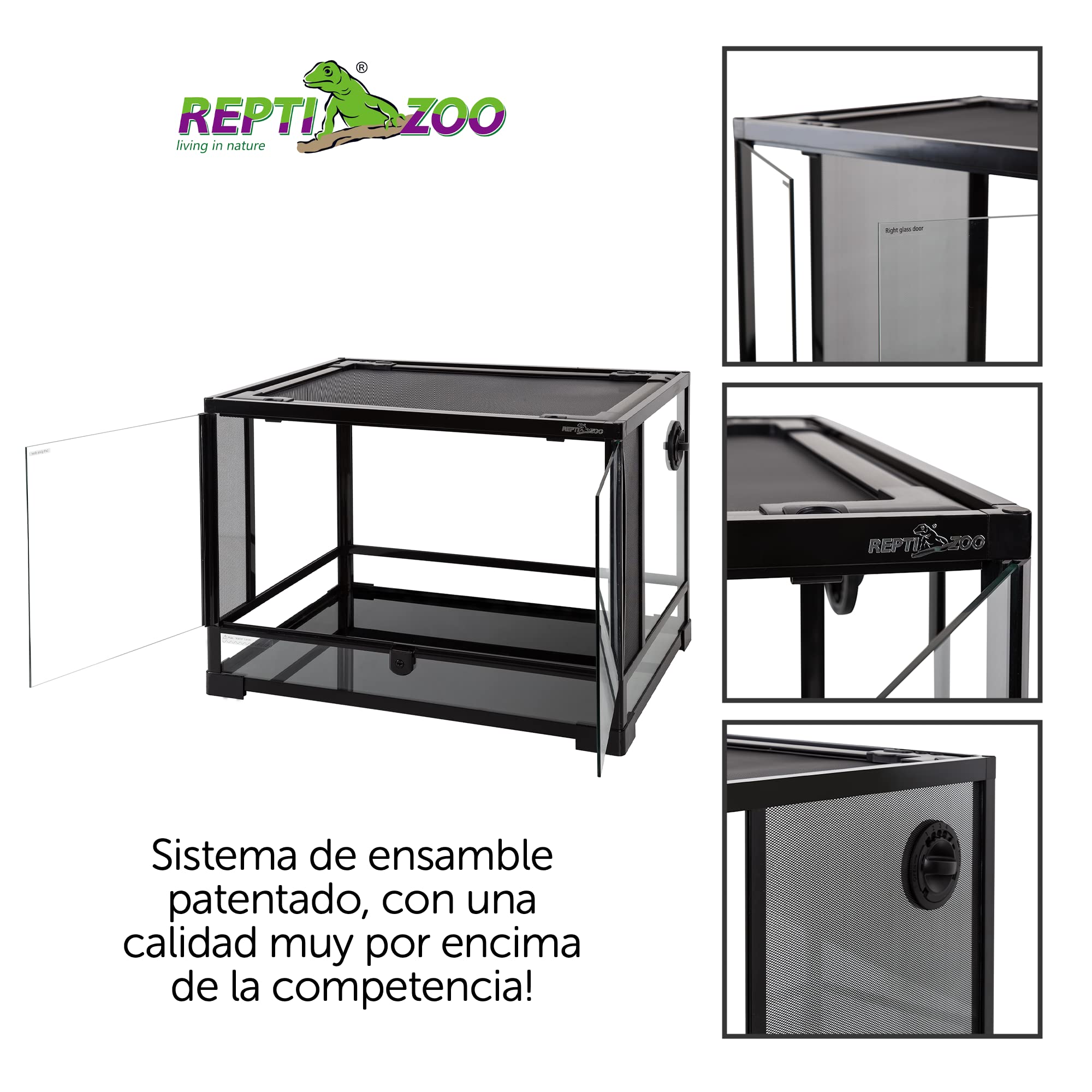 ReptiZoo Glas-Terrarium 60x45x45 cm, zerlegbar - verschickbar! (RK0107)
