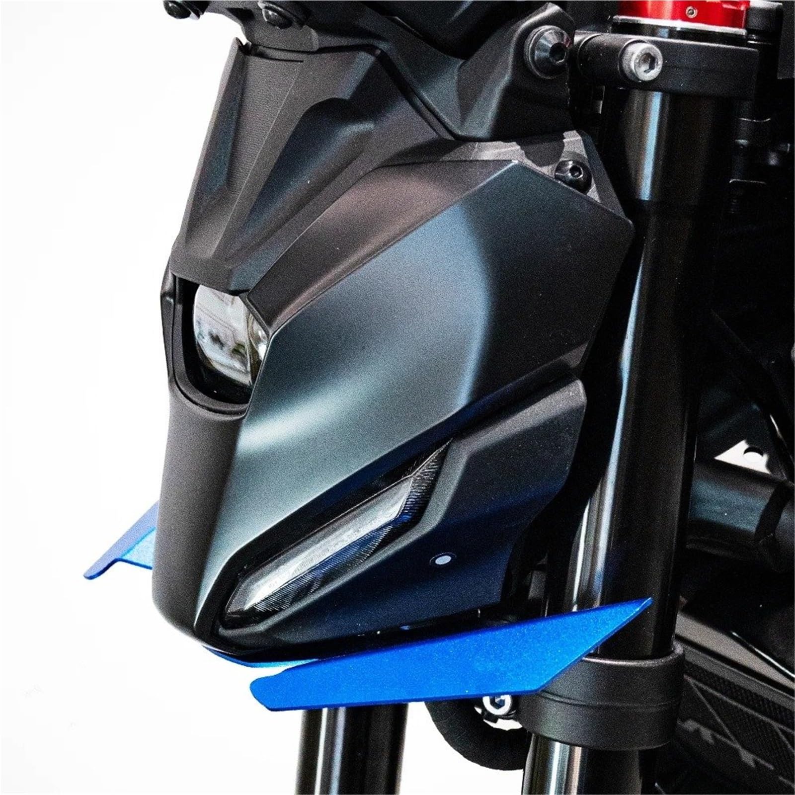 Spoiler Moto Per MT07 Per MT-07 2025 2026 Accessori Moto Spoiler Frontali In Alluminio Aerodinamico Winglet Ala Anteriore Nuda(Nero)