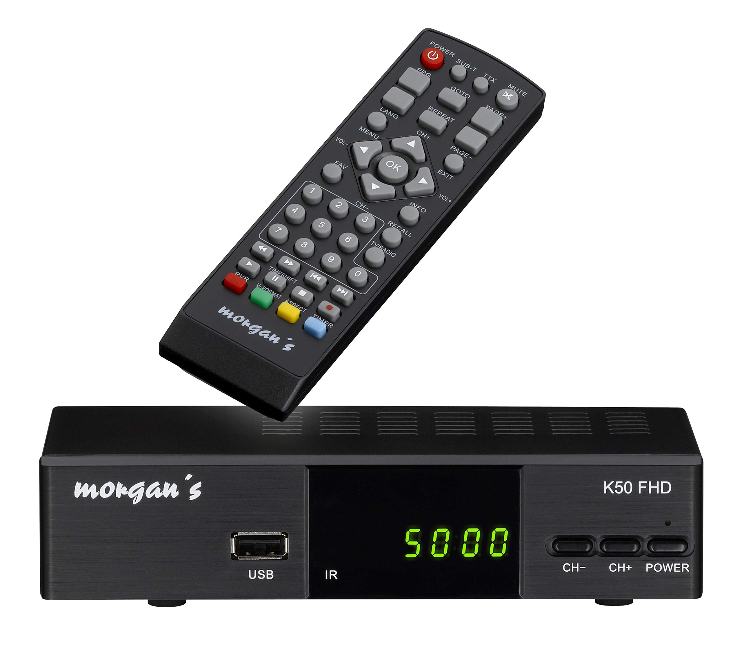 Morgan`s K50 FHD digitaler Full HD Kabel-Receiver - USB Aufnahme Funktion & Timeshift, Umstieg Analog auf Digital, (HDTV, DVB-C / C2, HDMI, Scart, Mediaplayer, USB, 1080p), [automatische Installation]