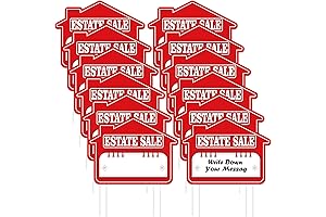 12 Pack Estate Sale Signs with Stakes 16'' x 12'' High Visibility
