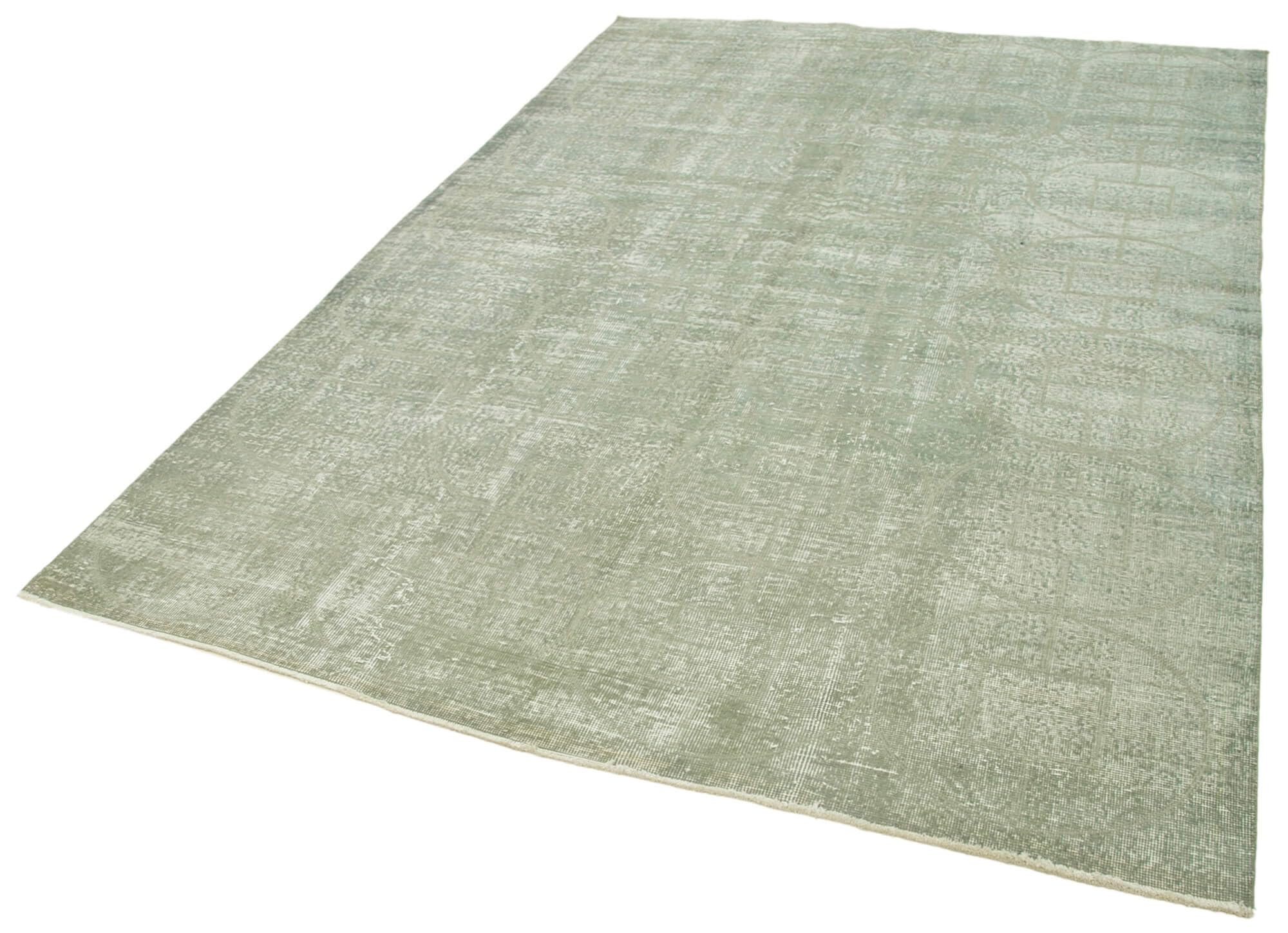 63 x 96 - 190 x 290 Cm Geometric Carpet Green Geometric Bohemian Wool Cotton Handmade Handknotted Vintage