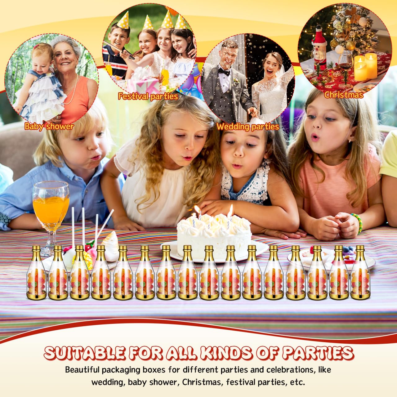 TOYANDONA Lot de 20 bouteilles de champagne - En plastique - Pour fête prénatale, fête nuptiale, mariage, fête d'anniversaire