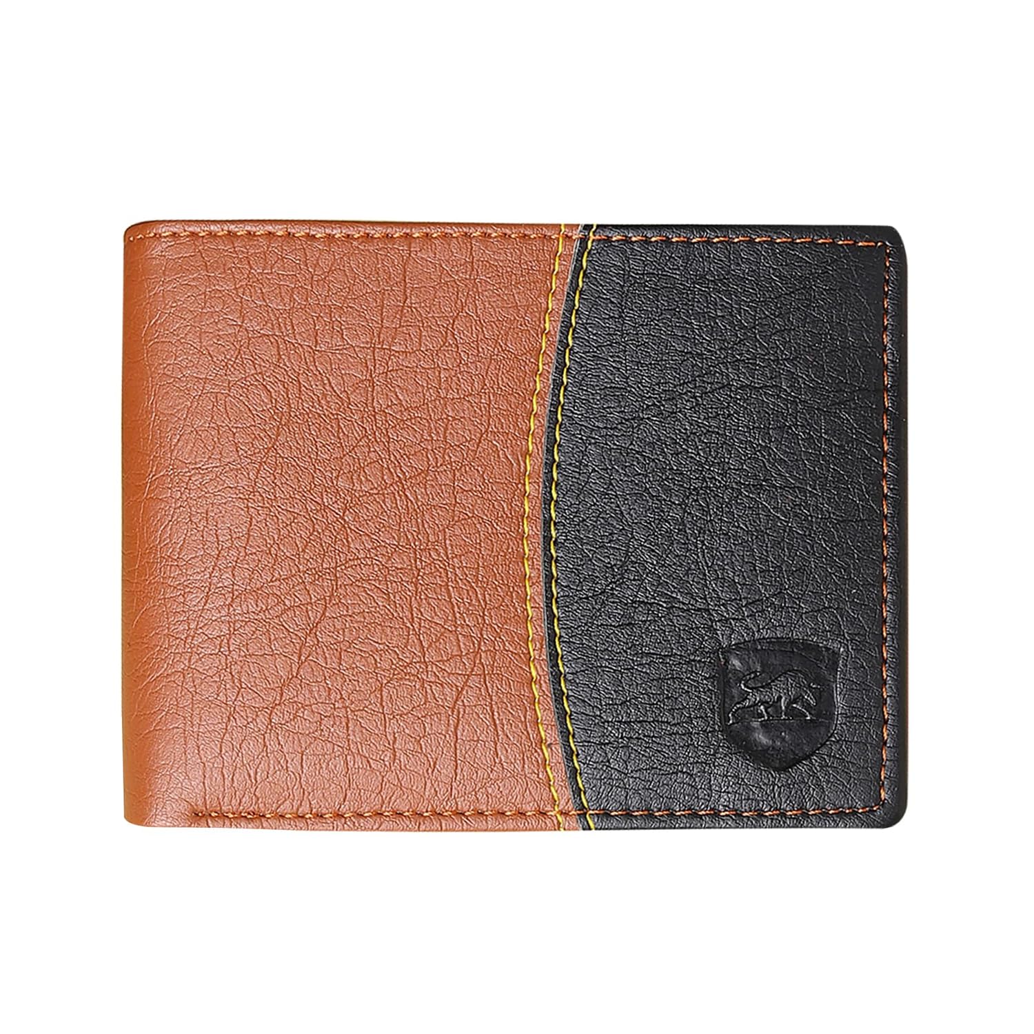 Tan & Black PU Leather Wallet for Men I 2 Card Slots I 2 Currency & Secret Compartments I 1 Zipper Coin Pocket & 6 ID Card Slots-image-23