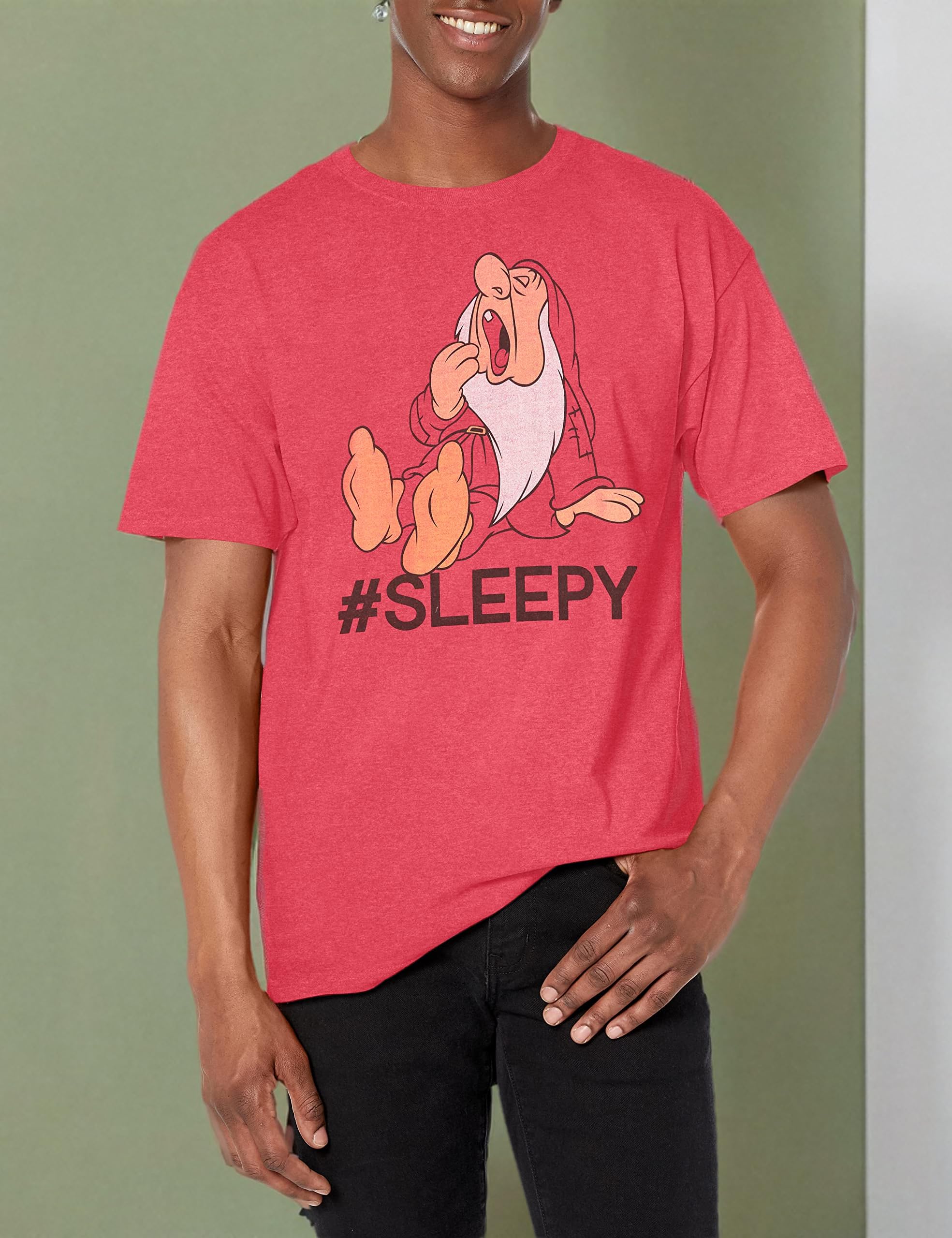 Disney Herren Snow White And Seven Dwarfs Hashtag Sleepy Graphic T-shirt