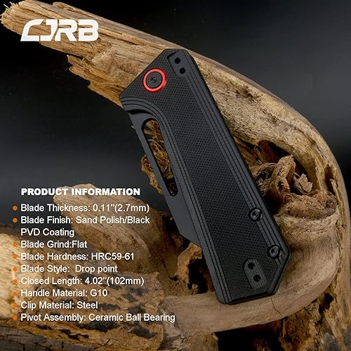 Miniatura 8 de CJRB - Cuchillos plegables RUFFIAN (J1924-VT) AR-RPM9 Hoja de acero en polvo violeta púrpura G10 mango táctico cuchillo plegable de bolsillo