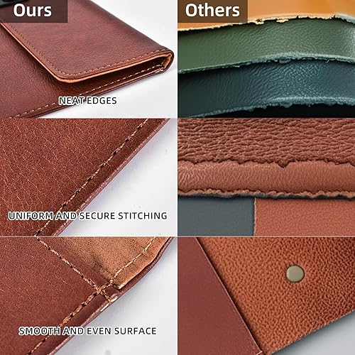 Miniatura 10 de Carpetas de archivos de piel sintética A4 verde para documentos, importante organizador de archivos privado con cierre de cuerda, funda para laptop,