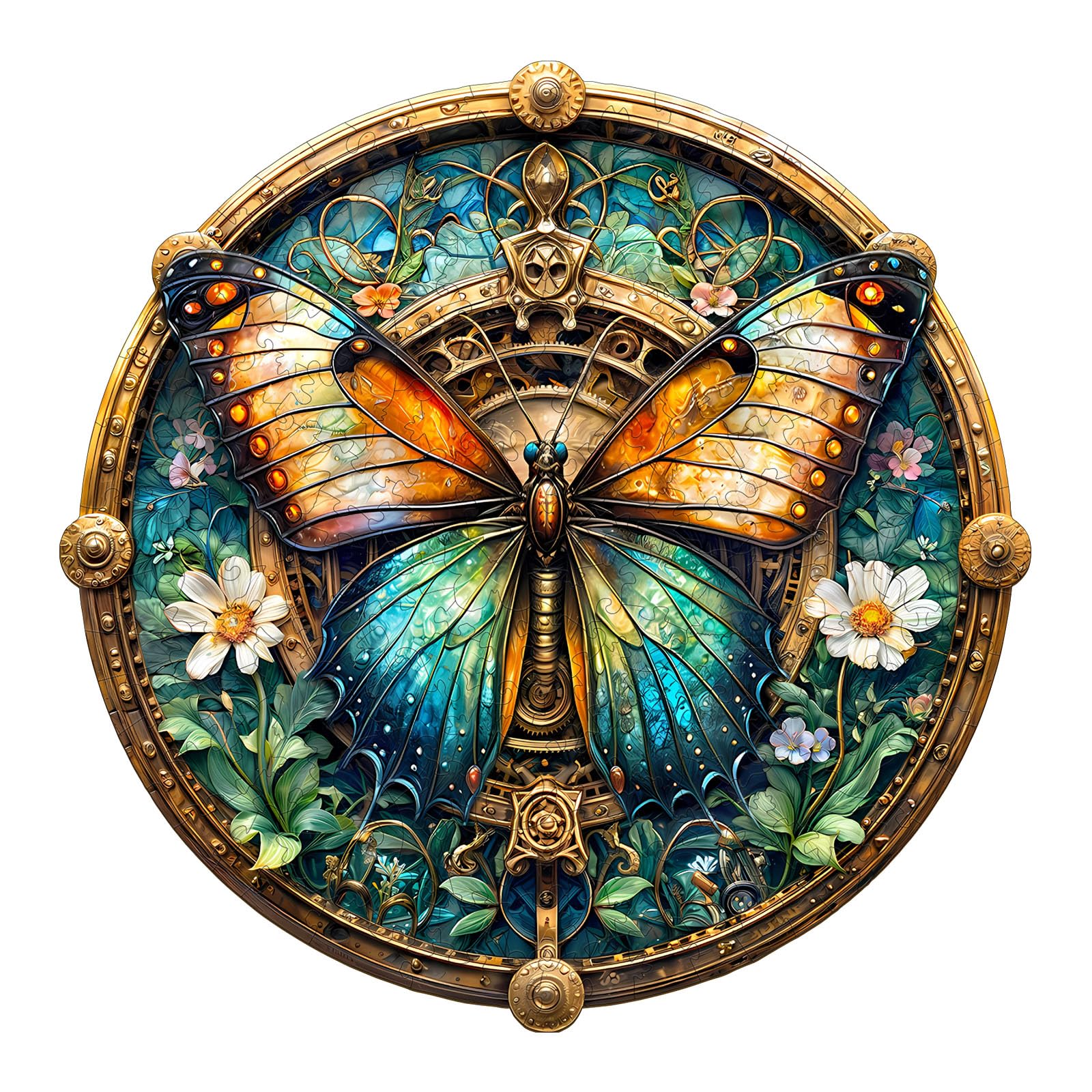 Jigfoxy Wooden Jigsaw Puzzles for Adults Butterfly Wooden Puzzle 290pcs, Unique Shape Wood Puzzles