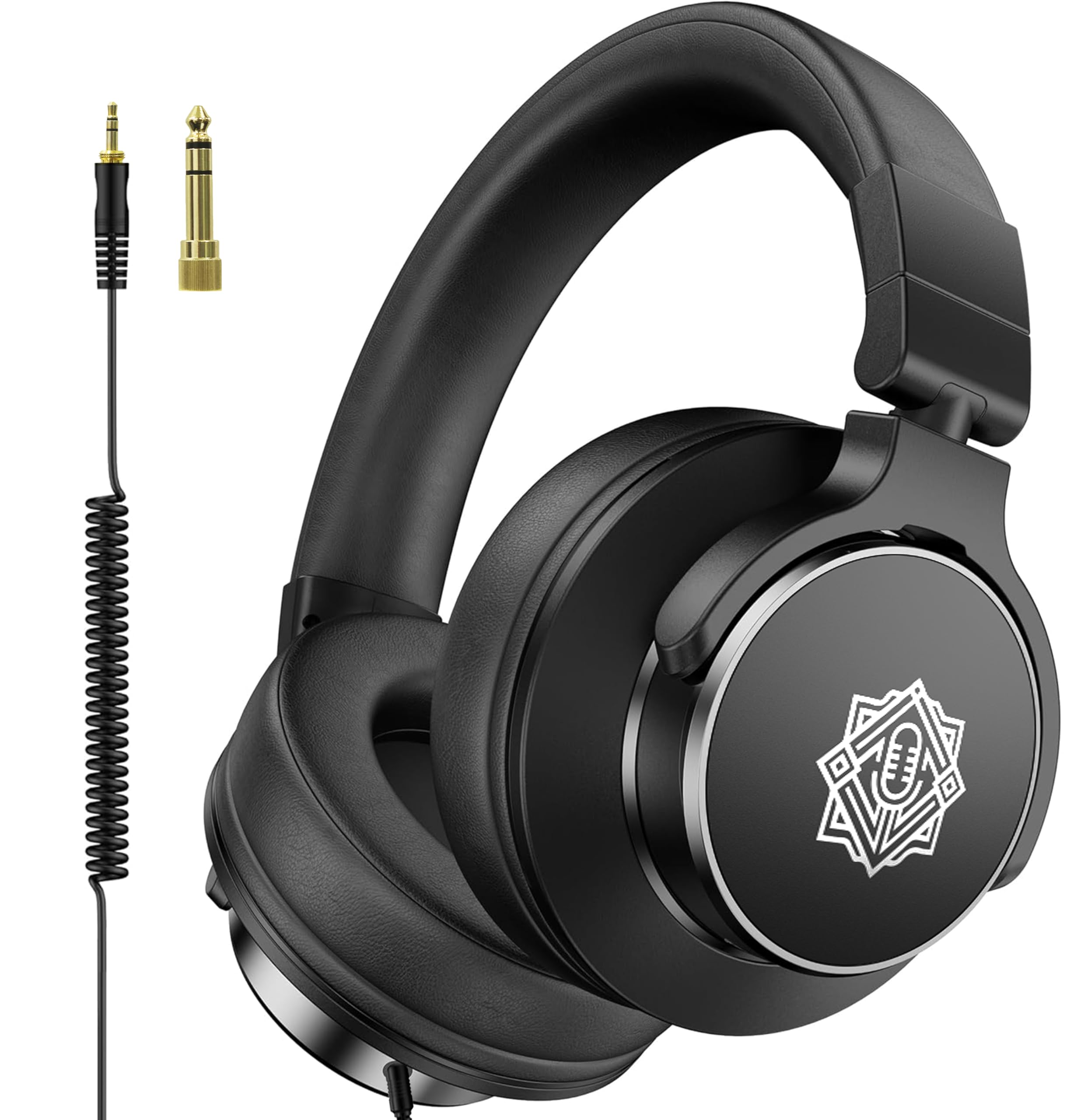 digimore professional studio headphones | over-ear | 50mm drivers | lightweight | 6.35mm connector for dj, gaming, recording, mixing, monitoring (d-190)